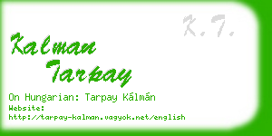 kalman tarpay business card